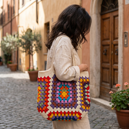 Granny Square Beach Bag crochet