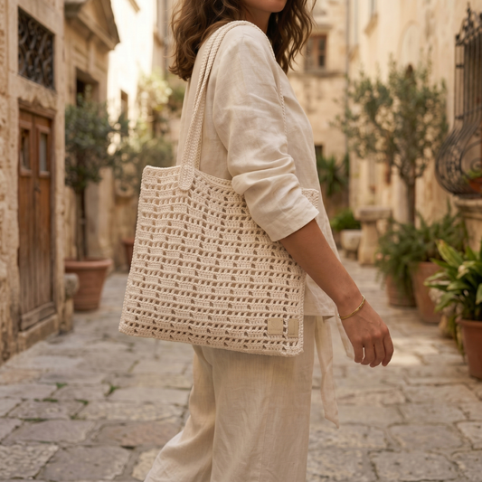 FRESH MESH CROCHET TOTE BAG