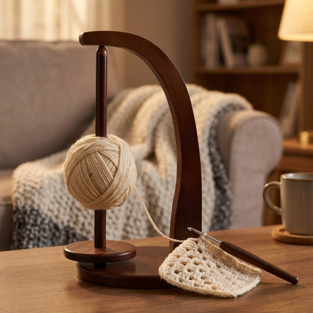 Premium Wooden Magnetic Yarn Holder