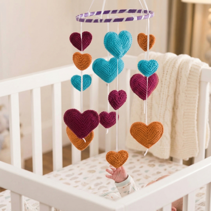 Flying Hearts Crochet Mobile Pattern